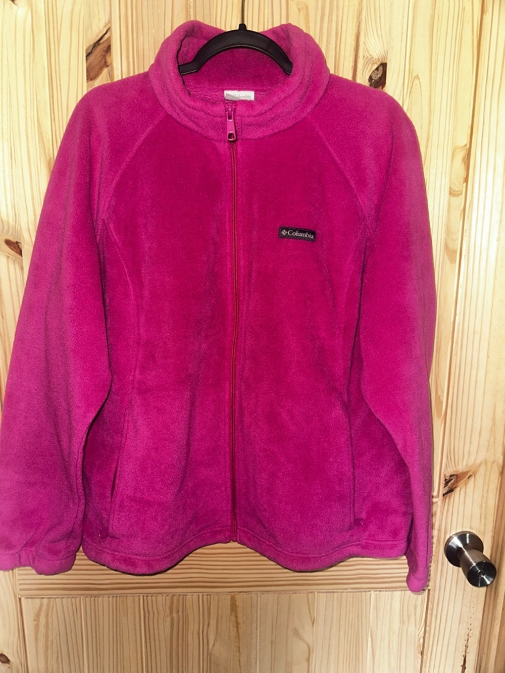 Columbia Hot Pink Fleece Jacket with Stand Collar